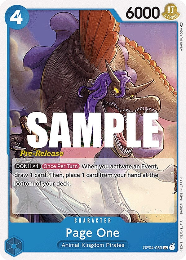 Image for Page One (OP04-053) [Kingdoms of Intrigue Pre-Release Cards] - One Piece Card Game