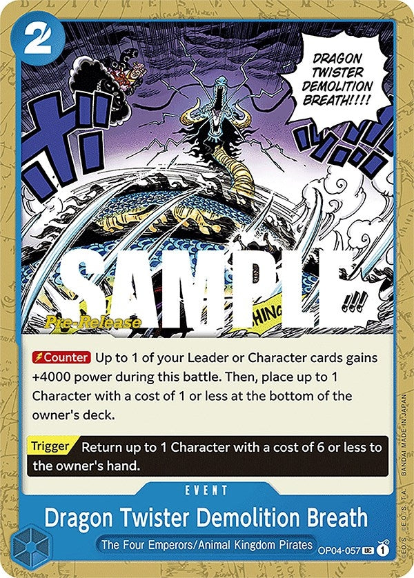 Image for Dragon Twister Demolition Breath (OP04-057) [Kingdoms of Intrigue Pre-Release Cards] - One Piece Card Game