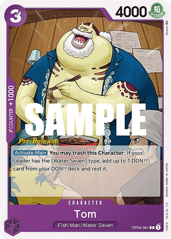 Image for Tom (OP04-061) [Kingdoms of Intrigue Pre-Release Cards] - One Piece Card Game