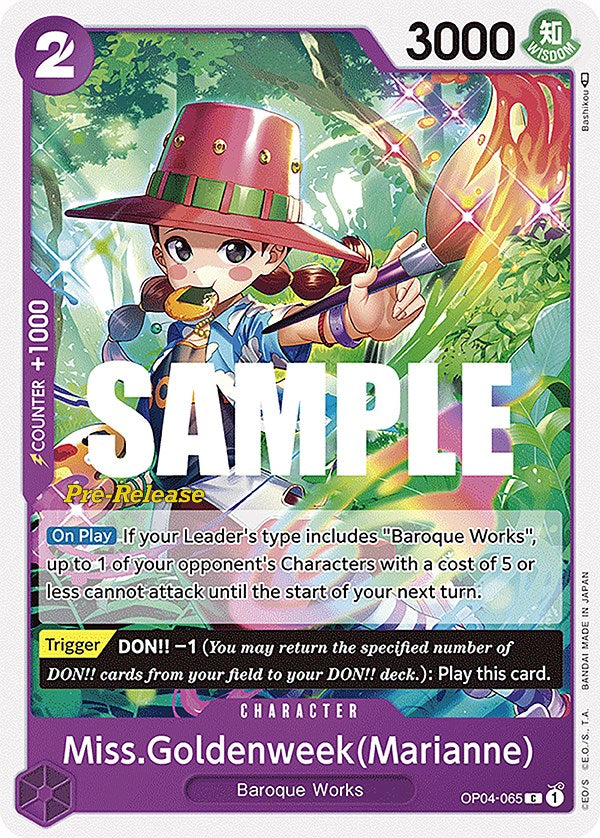 Miss.Goldenweek(Marianne) (OP04-065) [Kingdoms of Intrigue Pre-Release Cards]