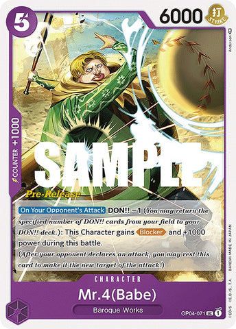 Mr.4(Babe) (OP04-071) [Kingdoms of Intrigue Pre-Release Cards]