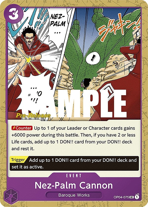 Image for Nez-Palm Cannon (OP04-075) [Kingdoms of Intrigue Pre-Release Cards] - One Piece Card Game