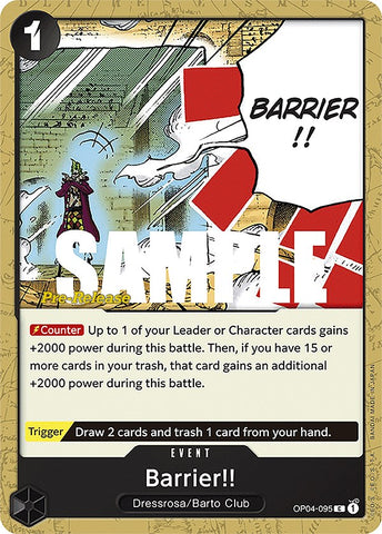 Barrier!! (OP04-095) [Kingdoms of Intrigue Pre-Release Cards]