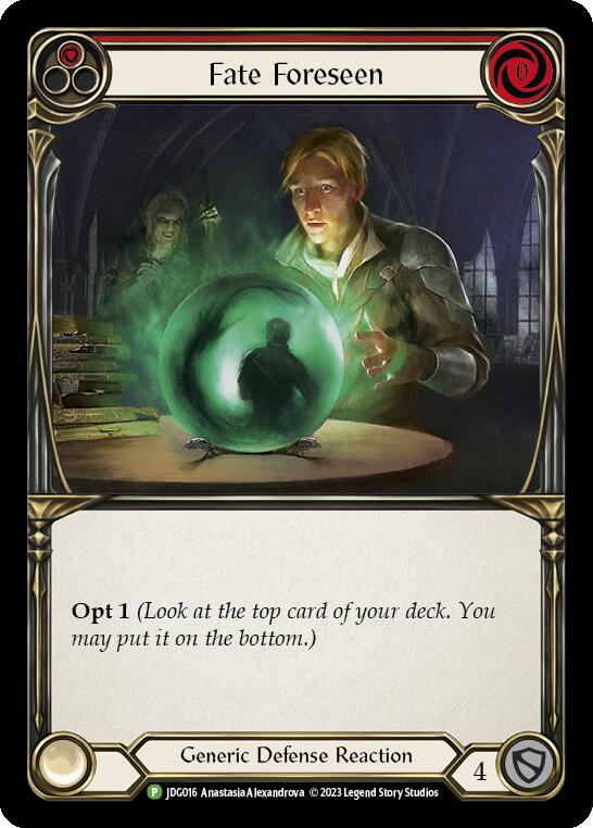 Fate Foreseen (Red) (Cold Foil) [JDG016] (Promo) Cold Foil
