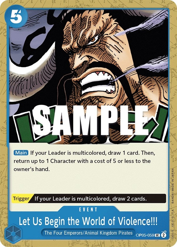 Image for Let Us Begin the World of Violence!! (OP05-059) [Awakening of the New Era] - One Piece Card Game