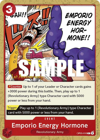 Image for Emporio Energy Hormone (OP05-018) [Awakening of the New Era: 1st Anniversary Tournament Cards] - One Piece Card Game