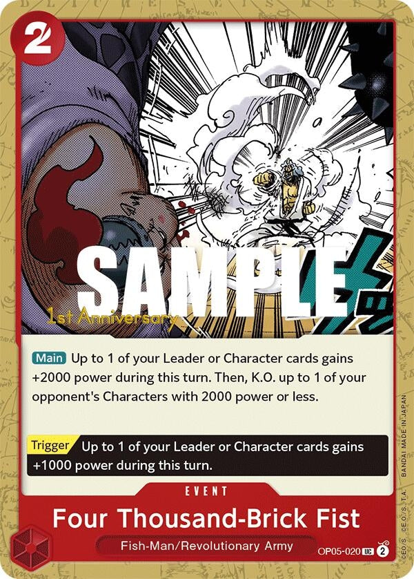 Image for Four Thousand-Brick Fist (OP05-020) [Awakening of the New Era: 1st Anniversary Tournament Cards] - One Piece Card Game