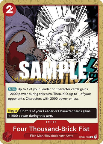 Image for Four Thousand-Brick Fist (OP05-020) [Awakening of the New Era: 1st Anniversary Tournament Cards] - One Piece Card Game