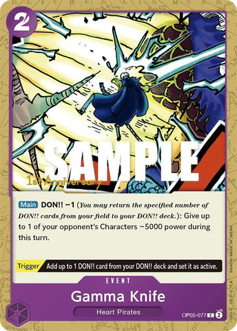 Image for Gamma Knife (OP05-077) [Awakening of the New Era: 1st Anniversary Tournament Cards] - One Piece Card Game