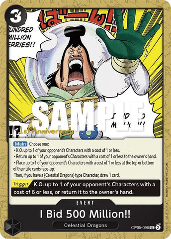 Image for I Bid 500 Million!! (OP05-096) [Awakening of the New Era: 1st Anniversary Tournament Cards] - One Piece Card Game