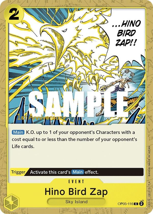 Image for Hino Bird Zap (OP05-116) [Awakening of the New Era: 1st Anniversary Tournament Cards] - One Piece Card Game