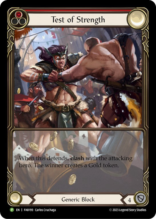 Test of Strength (Red) [FAB199] (Promo) Rainbow Foil