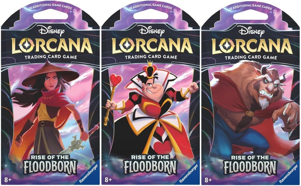 Disney Lorcana: Rise of the Floodborn Sleeved Booster Pack Art Bundle [Set of 3]