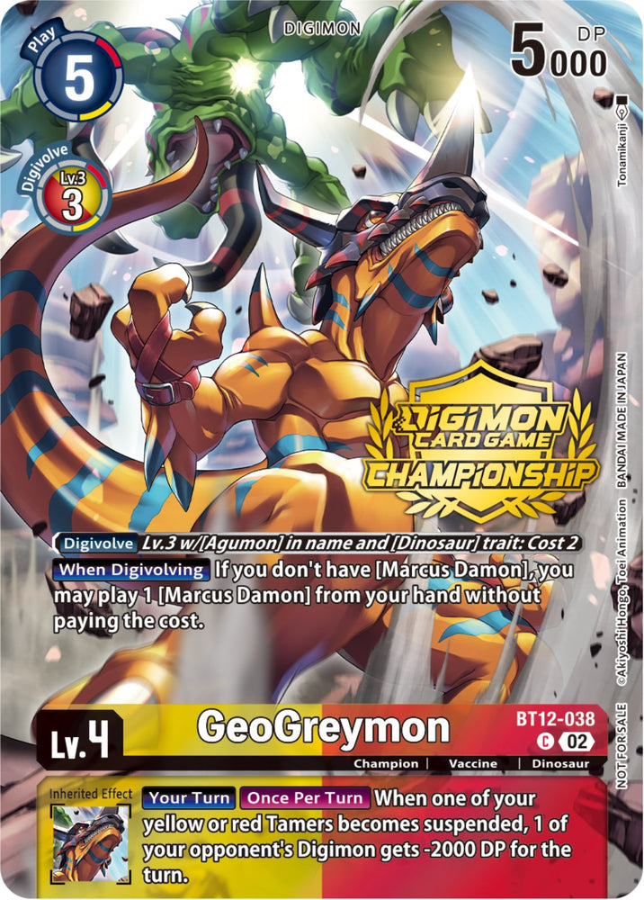 GeoGreymon [BT12-038] (Championship 2023 Tamers Pack) [Across Time Promos]