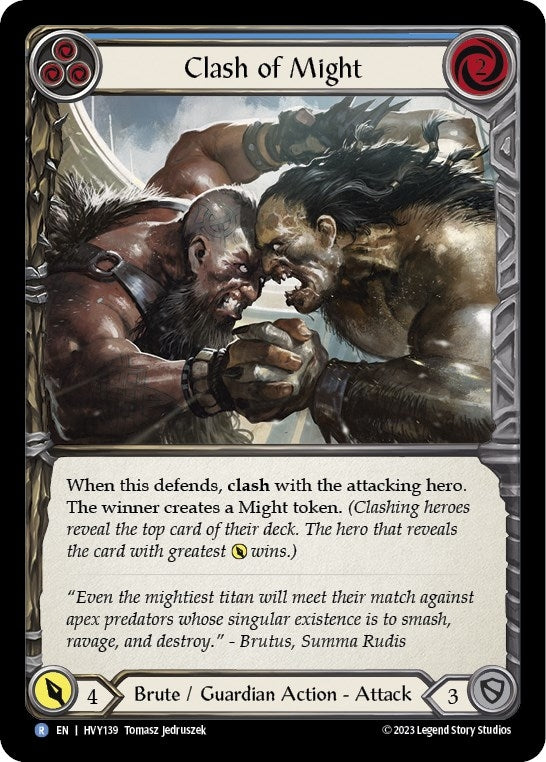 Clash of Might (Blue) [HVY139] (Heavy Hitters) Rainbow Foil