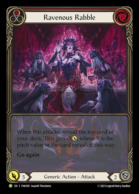 Ravenous Rabble (Red) [FAB190] (Promo) Rainbow Foil