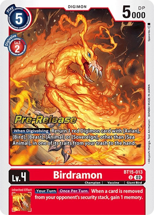 Birdramon [BT15-013] [Exceed Apocalypse Pre-Release Cards]