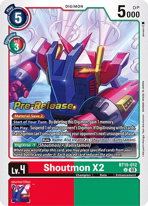 Shoutmon X2 [BT15-012] [Exceed Apocalypse Pre-Release Cards]