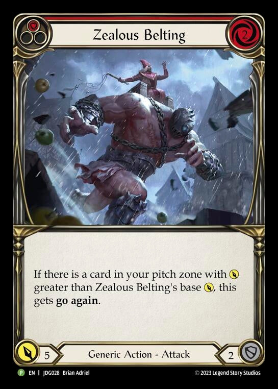 Zealous Belting (Red) [JDG028] (Promo) Cold Foil