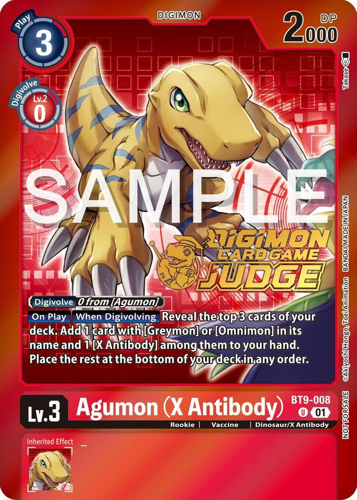 Agumon (X Antibody) [BT9-008] (Judge Pack 5) [X Record Promos]