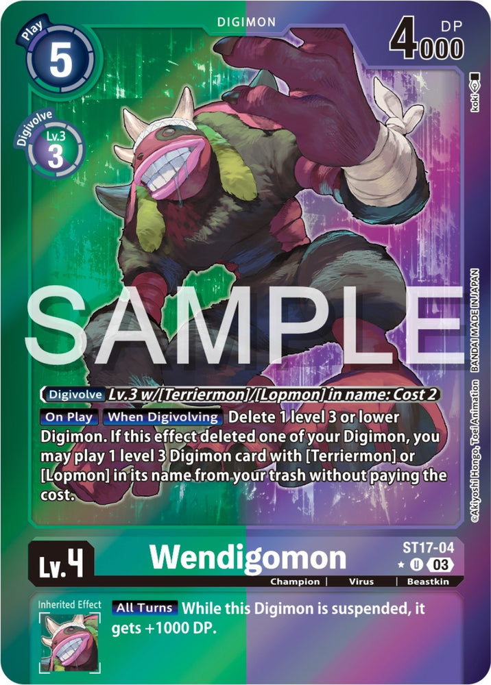 Wendigomon [ST17-04] (Secret Pack) [Starter Deck: Double Typhoon Advanced Deck Set Promos]