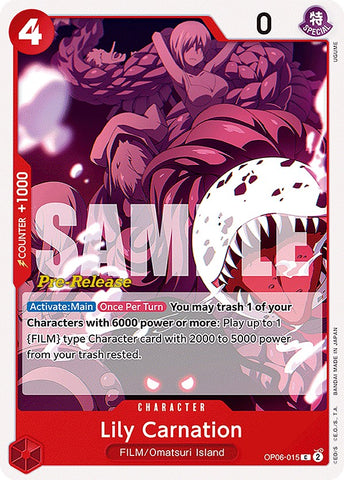 Lily Carnation (OP06-015) [Wings of the Captain Pre-Release Cards]