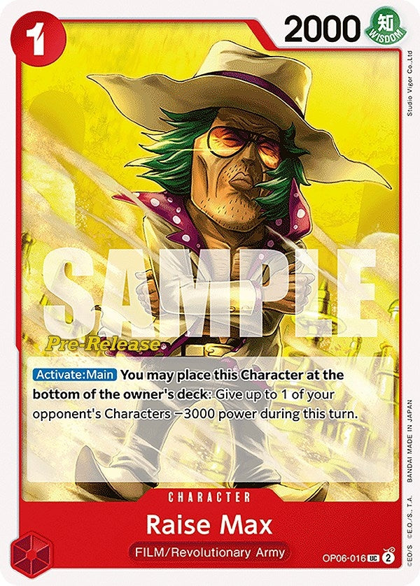 Raise Max (OP06-016) [Wings of the Captain Pre-Release Cards]