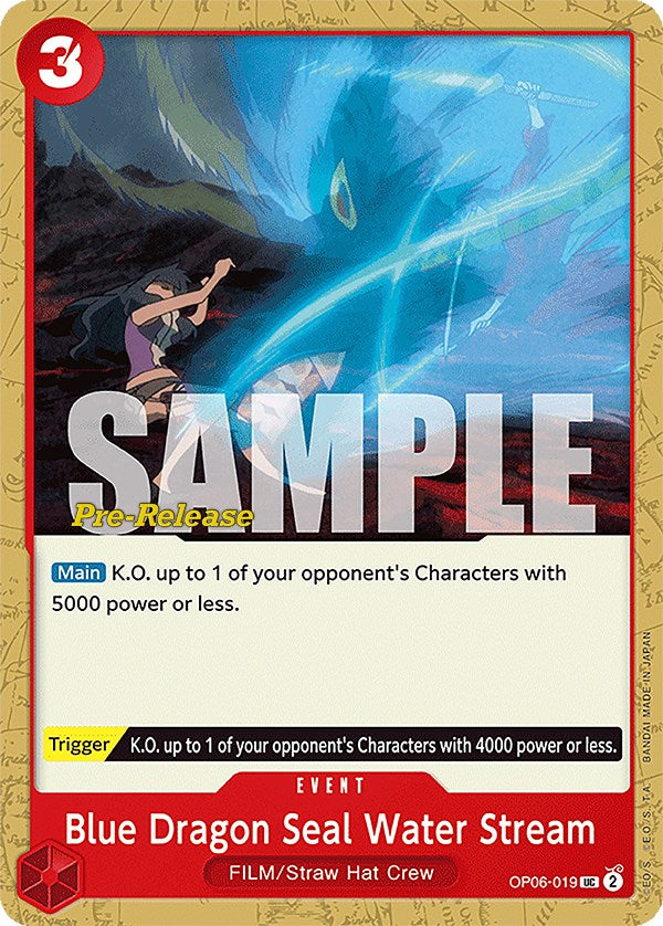 Blue Dragon Seal Water Stream (OP06-019) [Wings of the Captain Pre-Release Cards]