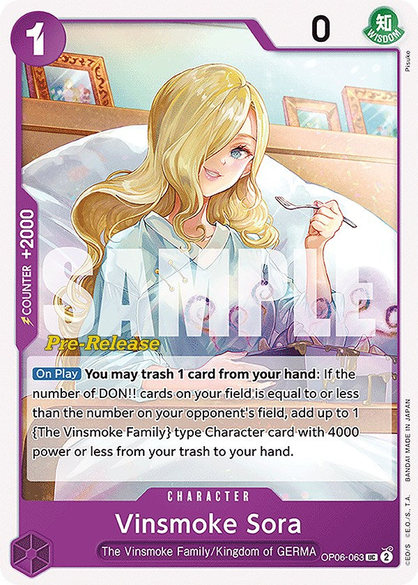 Vinsmoke Sora (OP06-063) [Wings of the Captain Pre-Release Cards]