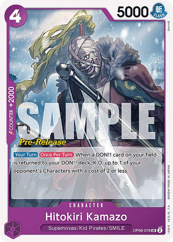 Hitokiri Kamazo (OP06-076) [Wings of the Captain Pre-Release Cards]