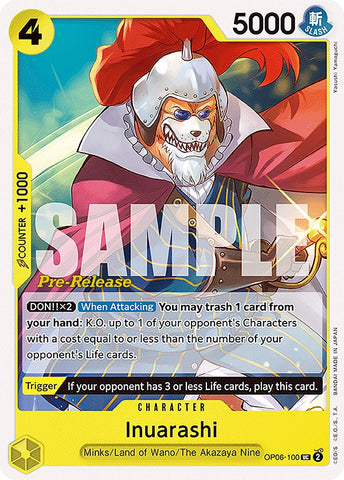 Inuarashi (OP06-100) [Wings of the Captain Pre-Release Cards]