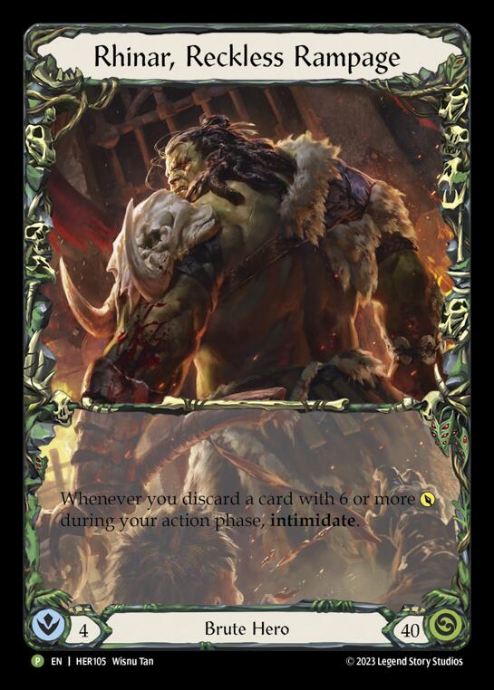 Rhinar, Reckless Rampage [HER105] (Promo) Rainbow Foil