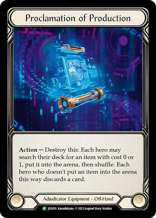 Proclamation of Production [JDG019] (Promo) Cold Foil