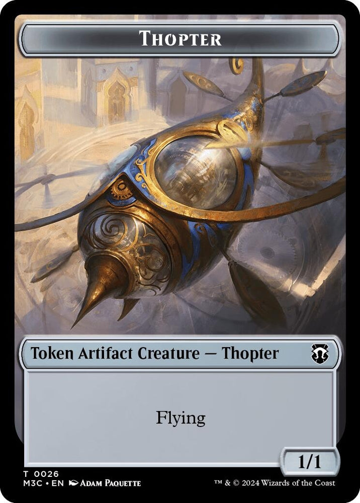 Thopter (Ripple Foil) // Copy Double-Sided Token [Modern Horizons 3 Commander Tokens]