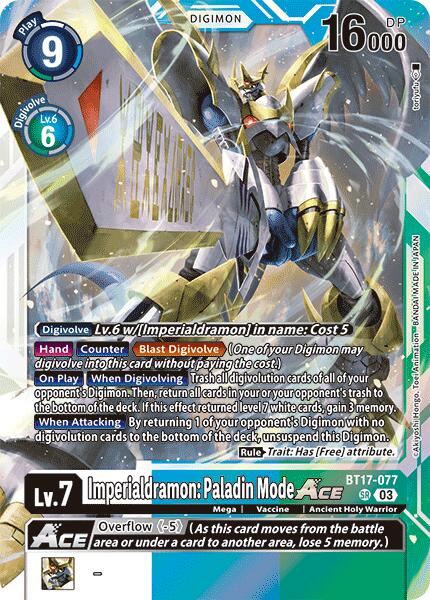 Imperialdramon: Paladin Mode ACE [BT17-077] [Secret Crisis]