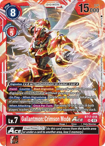 Gallantmon: Crimson Mode ACE [BT17-018] [Secret Crisis]