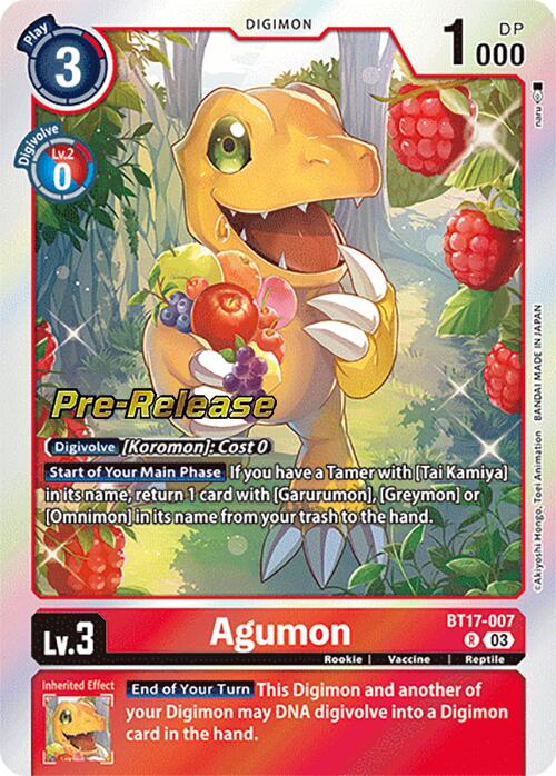 Agumon [BT17-007] [Secret Crisis Pre-Release Cards]