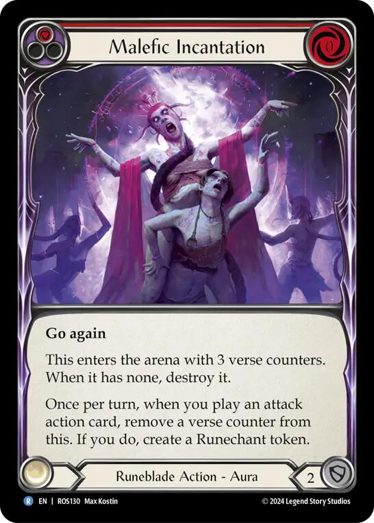 Malefic Incantation (Red) (Rainbow Foil) (ROS130) [Rosetta]