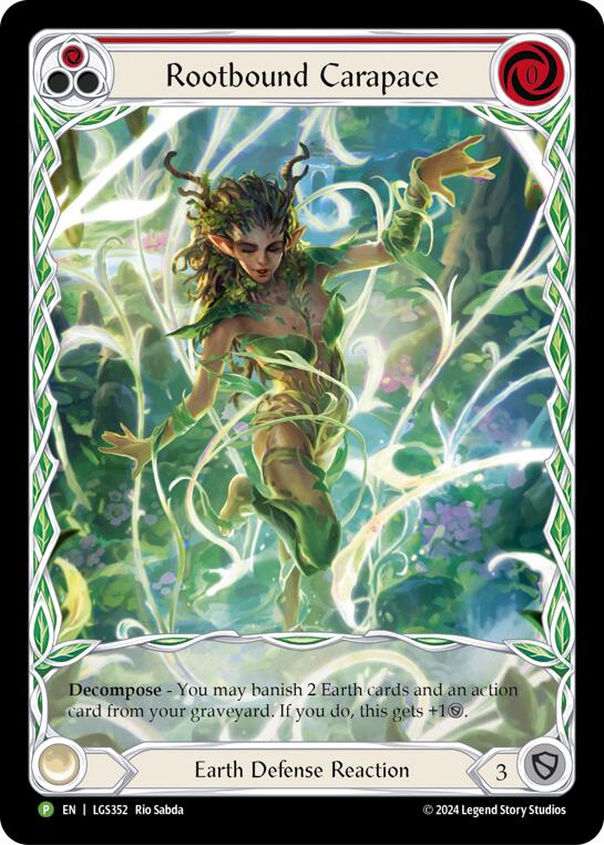 Rootbound Carapace (Red) (Extended Art) - LGS352 [LGS352] (Promo) Rainbow Foil