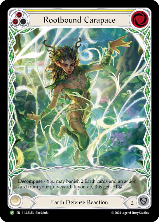 Rootbound Carapace (Yellow) (Extended Art) - LGS353 [LGS353] (Promo) Rainbow Foil