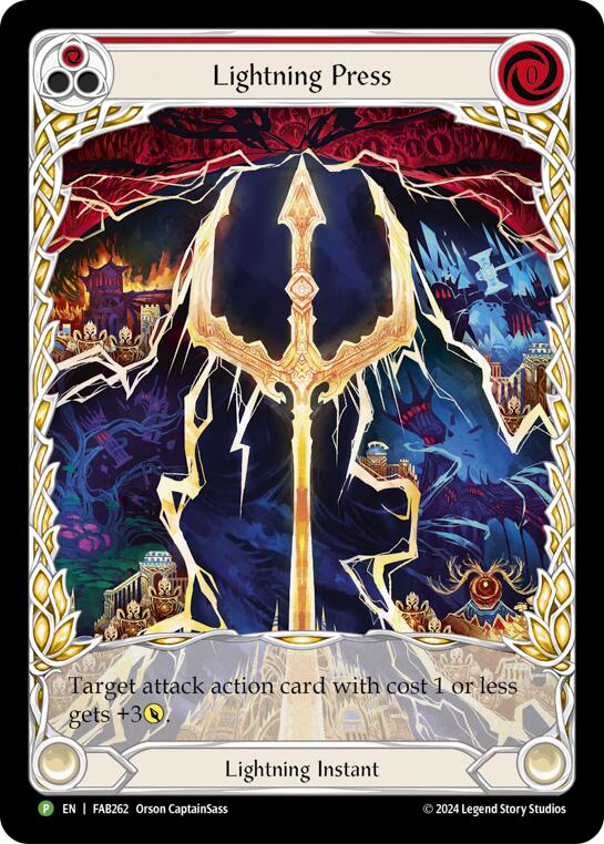 Lightning Press (Red) (Extended Art) - FAB262 [FAB262] (Promo) Rainbow Foil