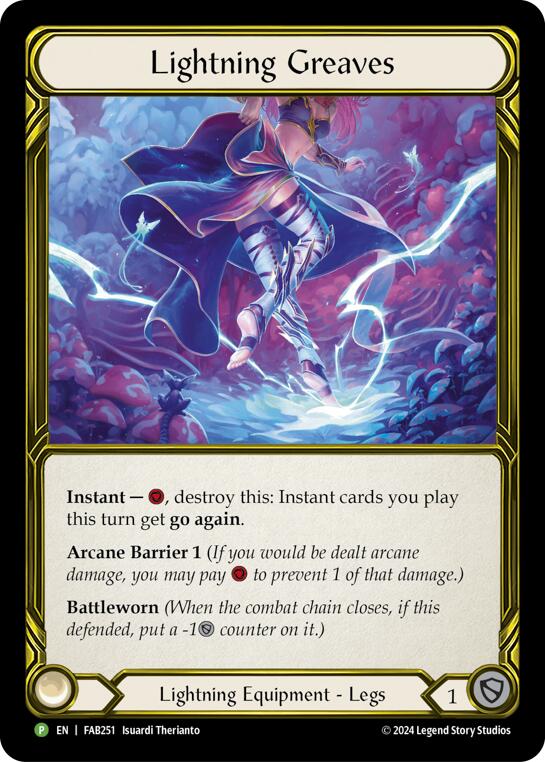 Lightning Greaves (Golden) - FAB251 [FAB251] (Promo) Cold Foil