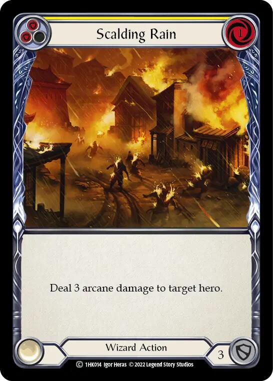 Scalding Rain (Yellow) [1HK014] [Historic Pack 1 Blitz Deck: Kano]