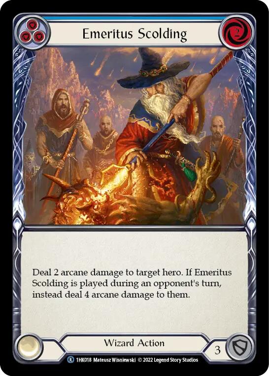 Emeritus Scolding (Blue) [1HK018] [Historic Pack 1 Blitz Deck: Kano]