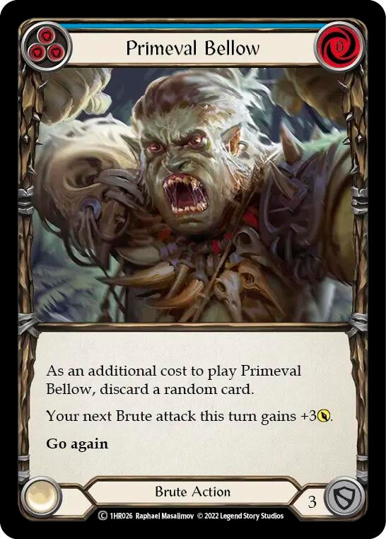 Primeval Bellow (Blue) [1HR026] [Historic Pack 1 Blitz Deck Rhinar]