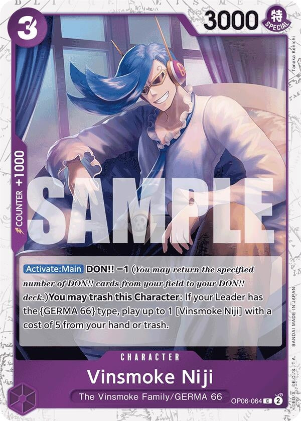 Image for Vinsmoke Niji (OP06-064) (Jolly Roger Foil) (OP06-064) - One Piece Card Game