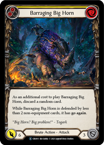 Barraging Big Horn (Yellow) [U-CRU011] (Crucible of War Unlimited)  Unlimited Rainbow Foil