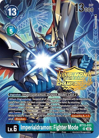 Imperialdramon: Fighter Mode (Championship 2024 Gold Stamp Card Set) (BT12-031 SR) (Across Time)