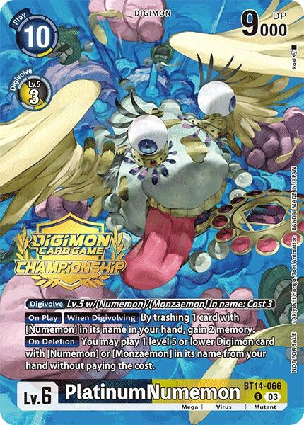 PlatinumNumemon (Championship 2024 Gold Stamp Card Set) (BT14-066 R) (Blast Ace)