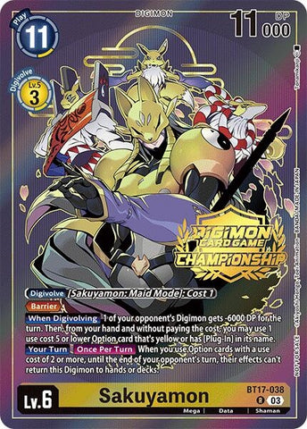 Sakuyamon (Championship 2024 Gold Stamp Card Set) (BT17-038 R) (Secret Crisis)